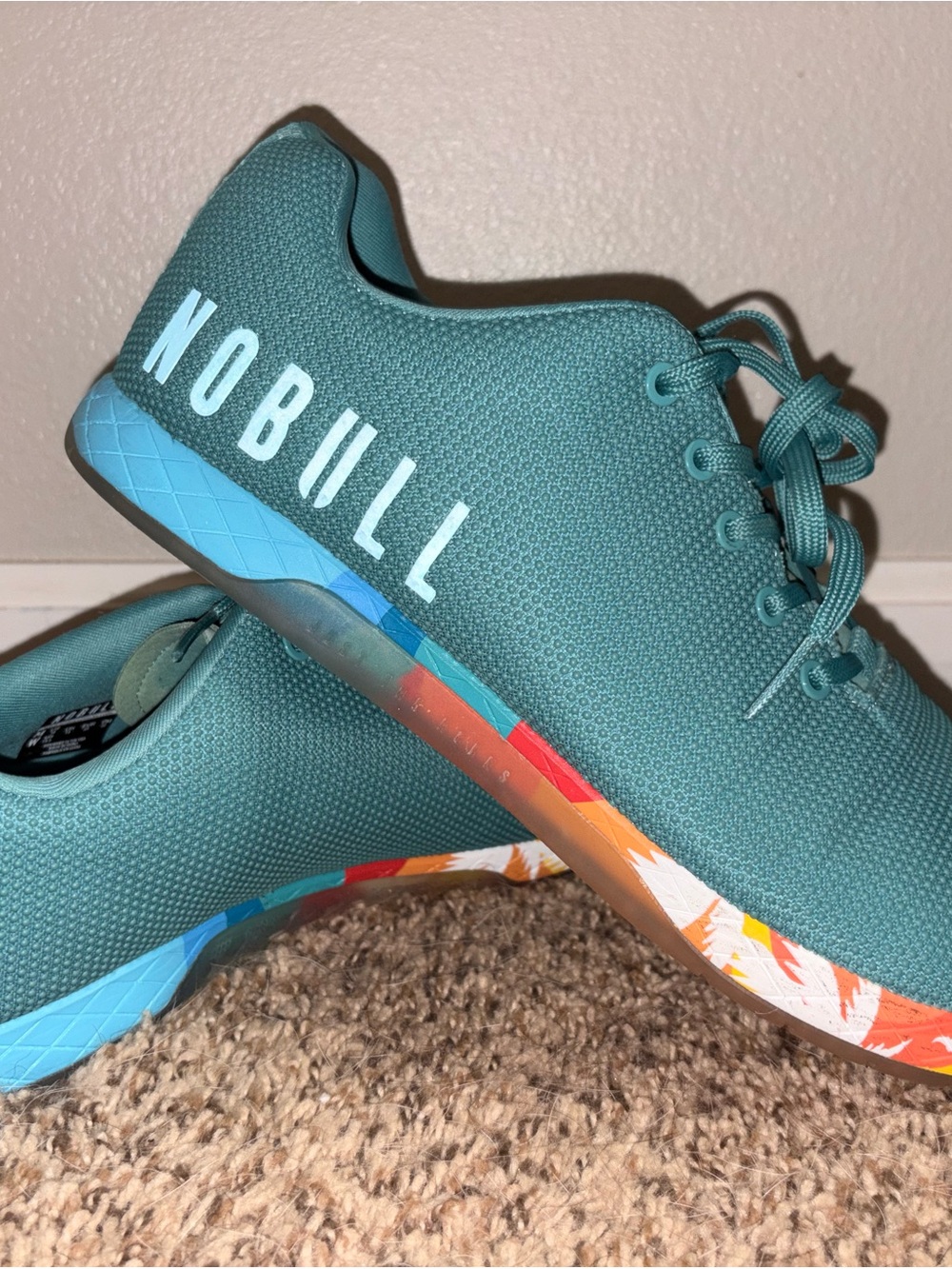 NOBULL Teal and Blue Athletic Shoe Interior